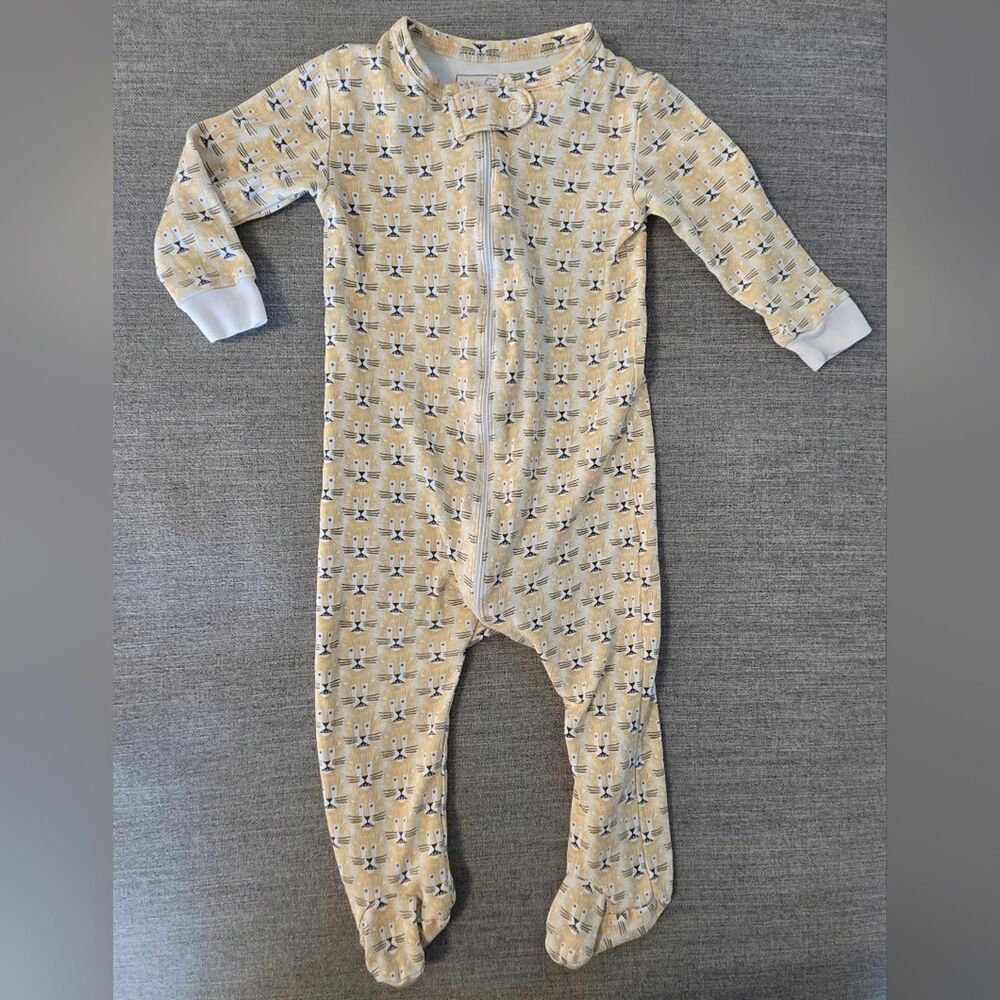 Lila And Hayes Pima Cotton 6-9 Month Footie Pajamas Lion Print